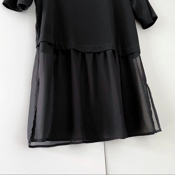 BCBGeneration Boxy Two-Fer Black Top Small - Picture 6 of 6